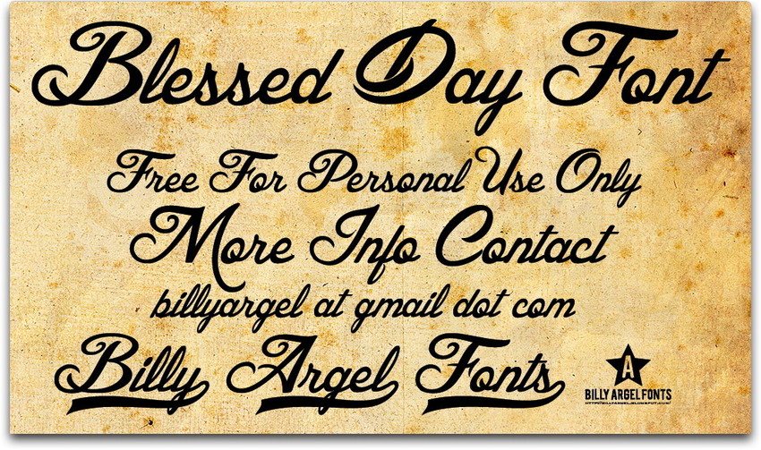 billy argel blessed day,婚庆专用字体